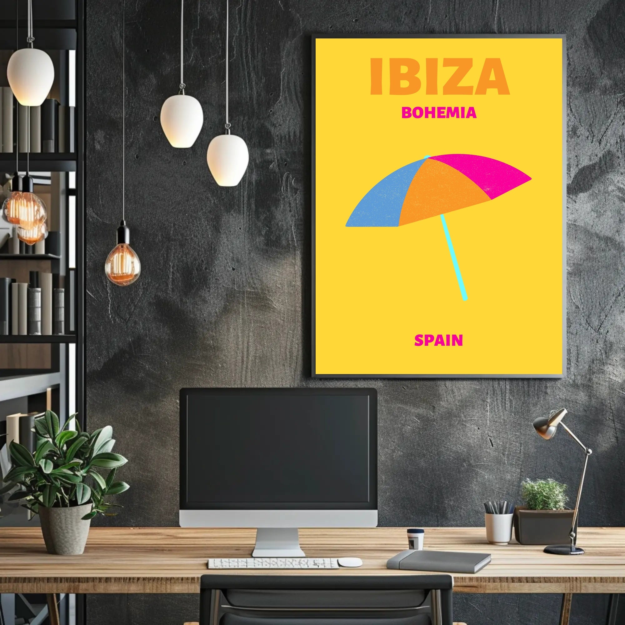 Ibiza Bohemian Vibe Minimalist Art Print Travel Poster PosterGoat