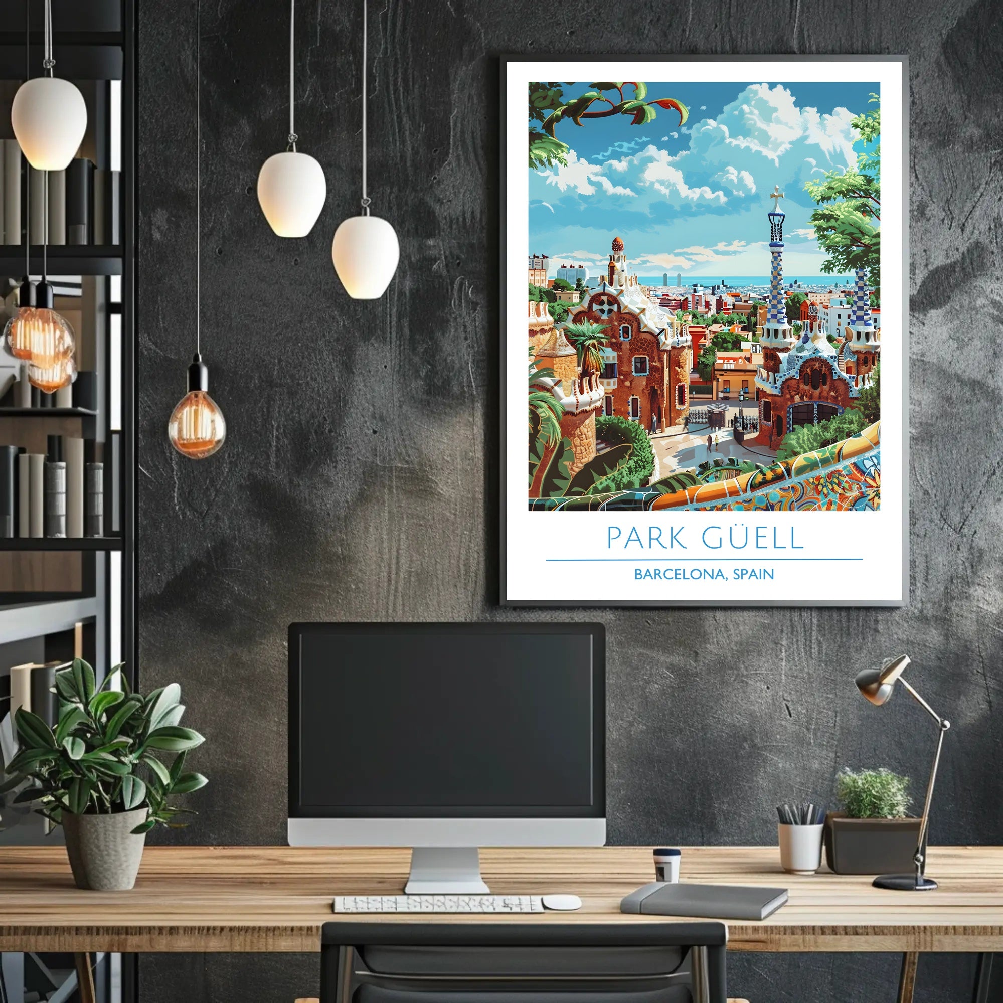Park Güell Illustration Poster