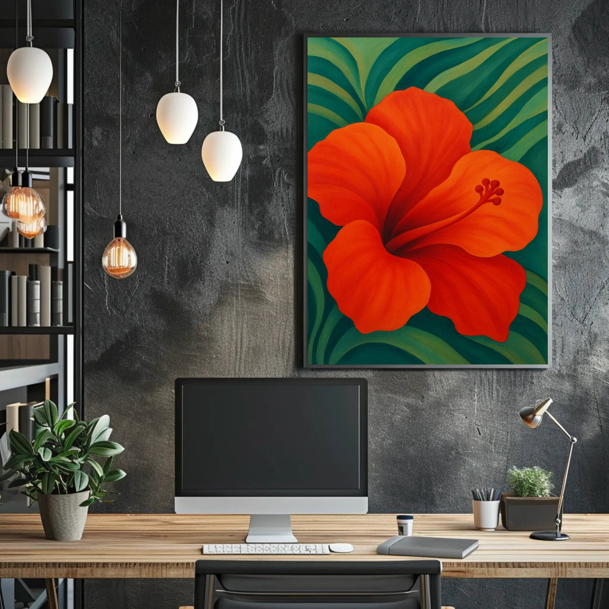 Tropical Hibiscus Flower Poster: Bold Modern Art
