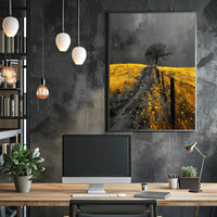 Solitary Tree Landscape: Artistic Abstract or Artistic Poster PosterGoat