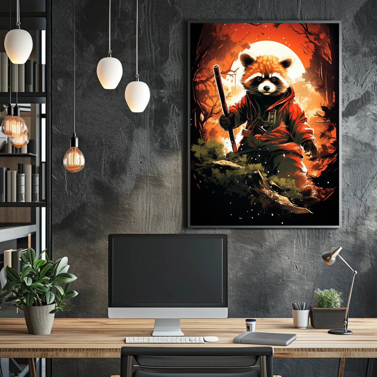 The Warrior Raccoon Poster