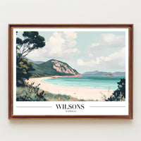 Serene Coastal Landscape Travel Poster