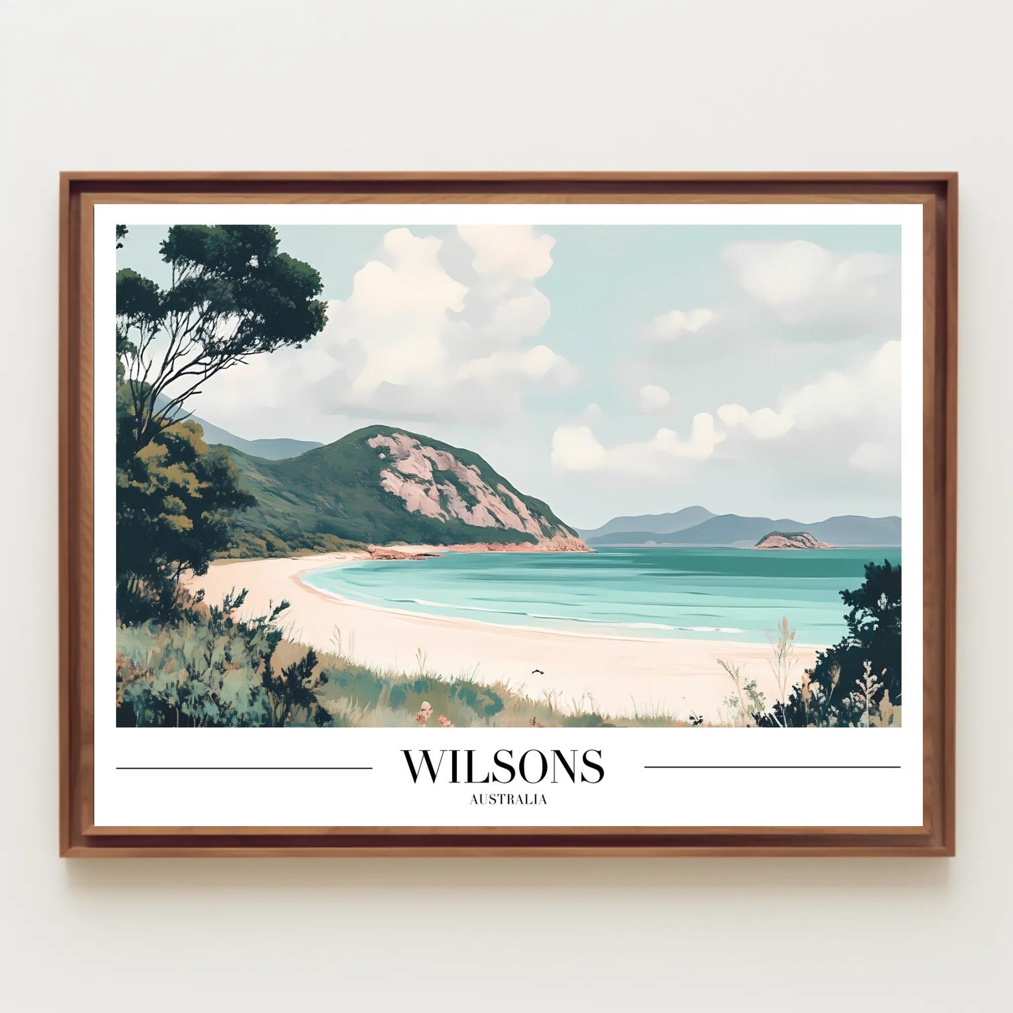 Serene Coastal Landscape Travel Poster