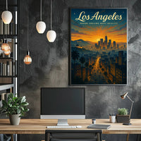 Los Angeles Dreamy Sunset Urban or Cityscape Poster