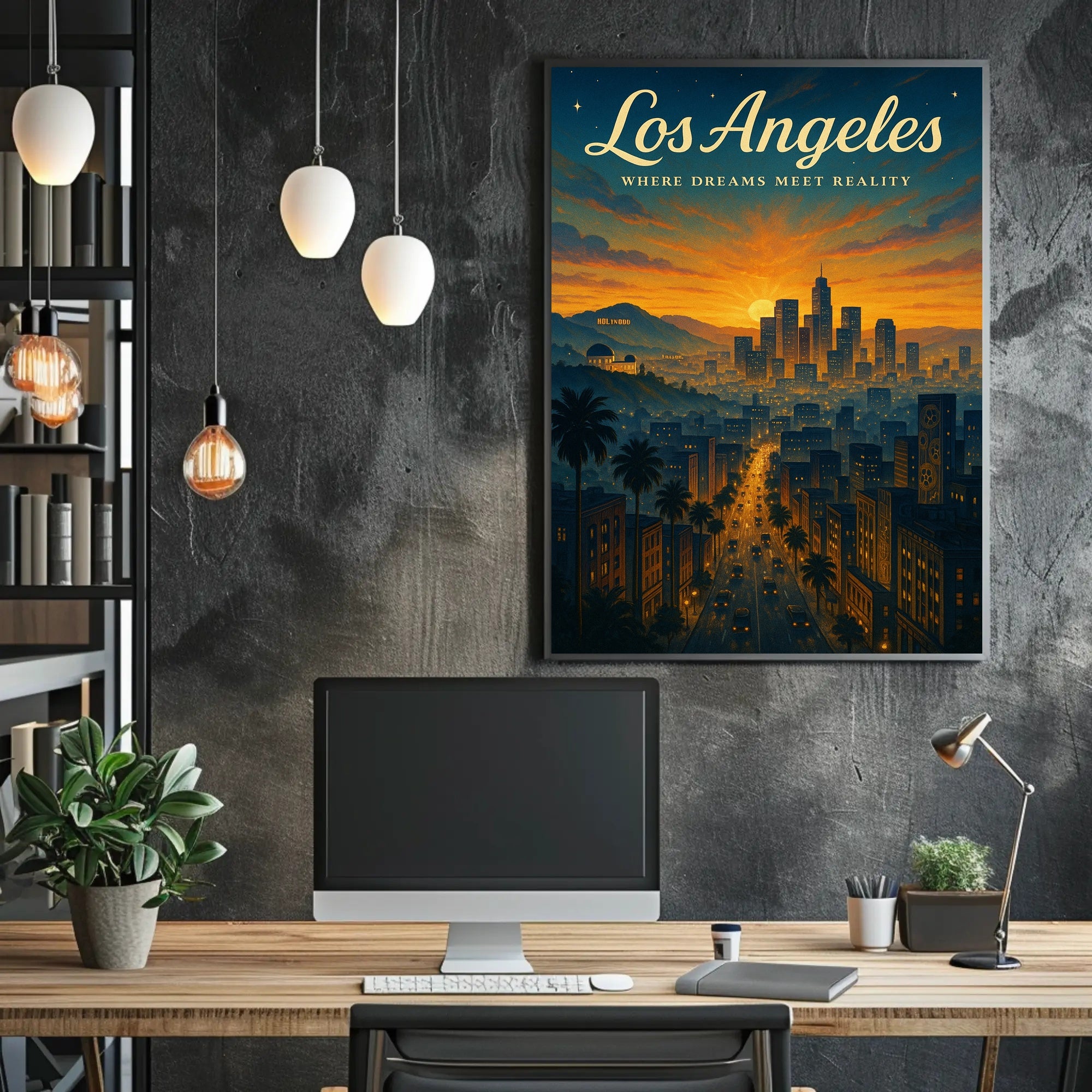 Los Angeles Dreamy Sunset Urban or Cityscape Poster