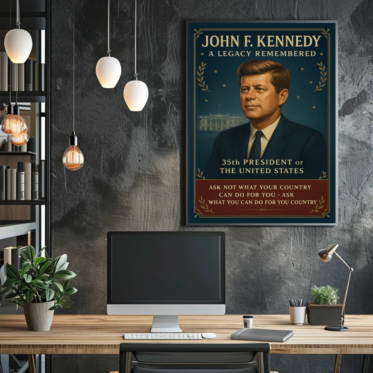 John F. Kennedy Vintage Presidential Poster Art