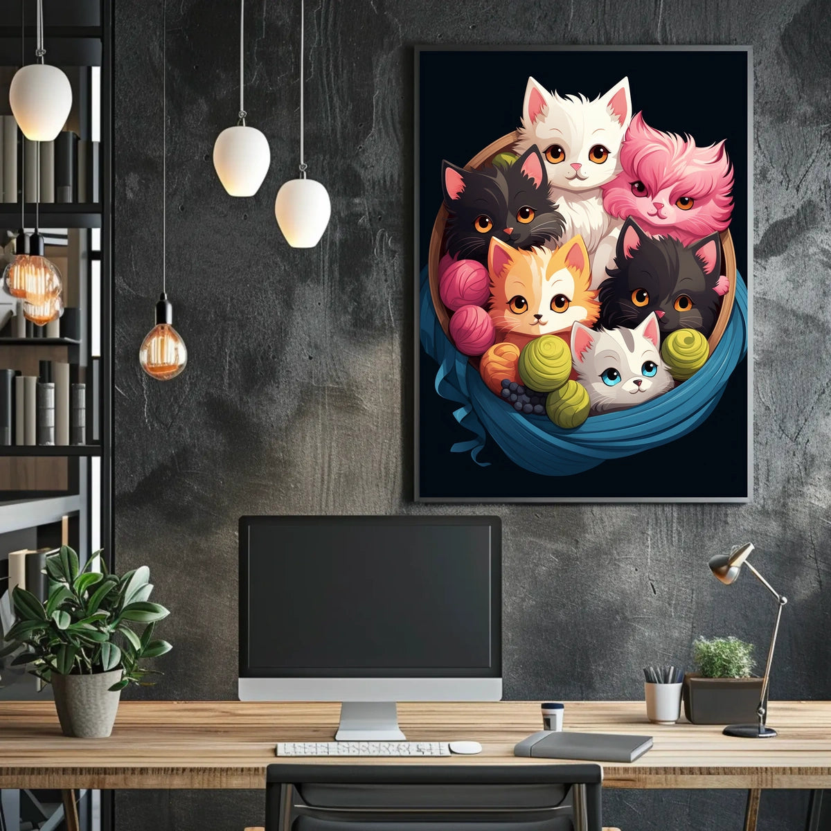 Basket Of Kittens Poster