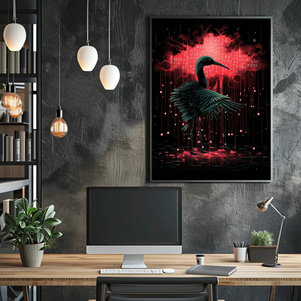 Crimson Elegance Nature Poster 18x24 Wall Art Living Room