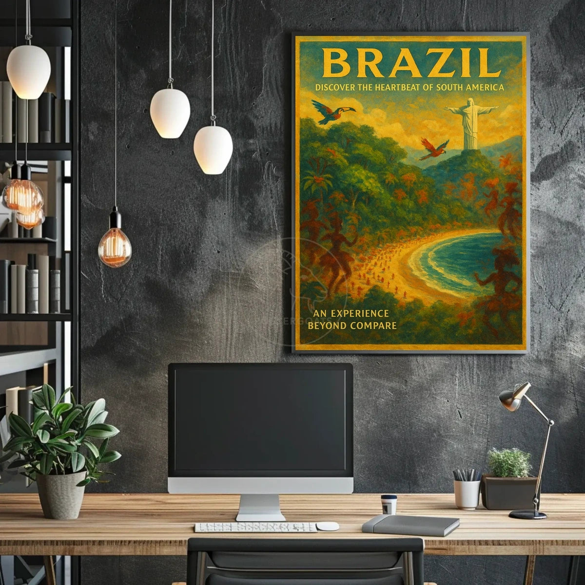 Brazil's Vibrant Landscapes Vintage Travel Poster