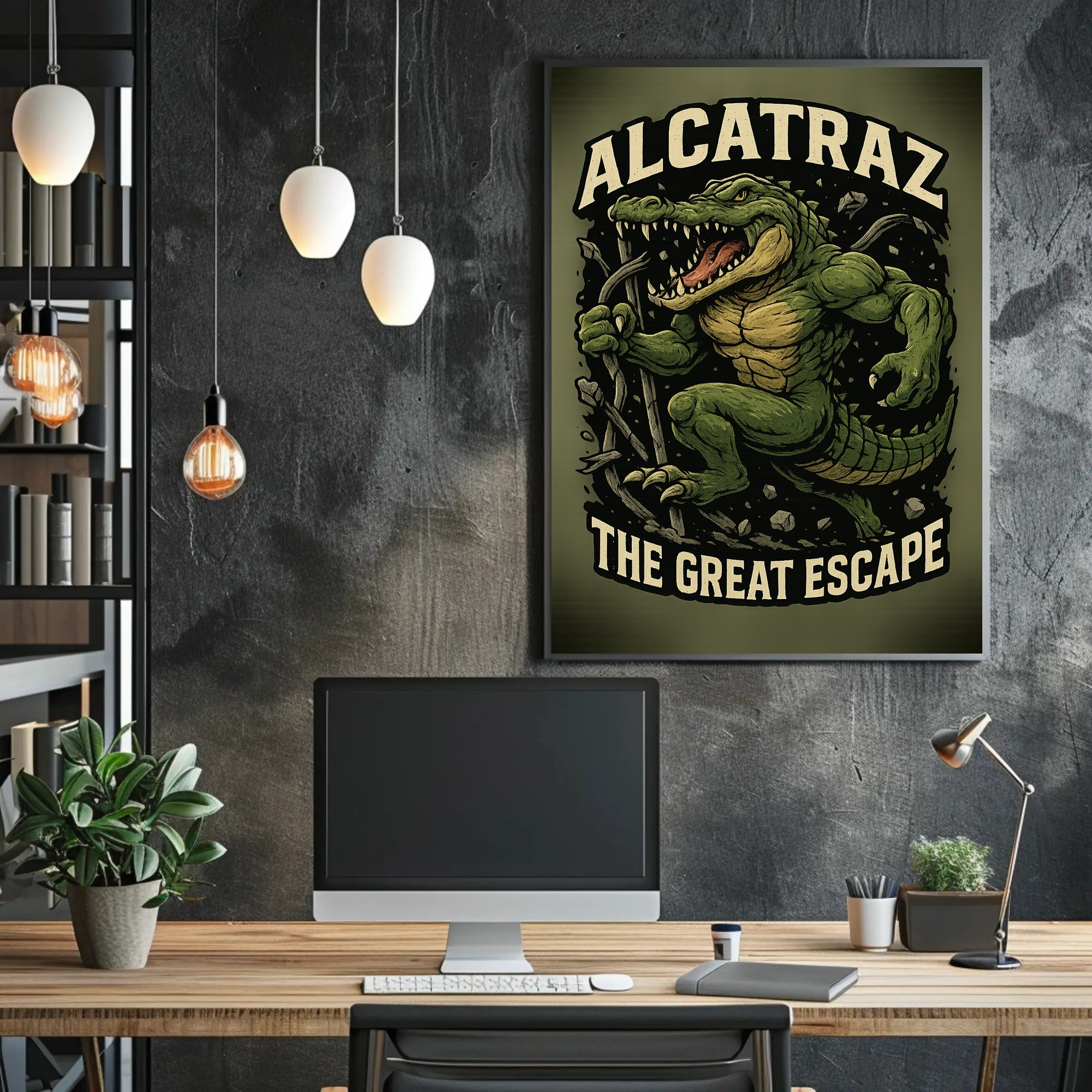 Fierce Alligator Escape Fantasy or Mythology Poster PosterGoat