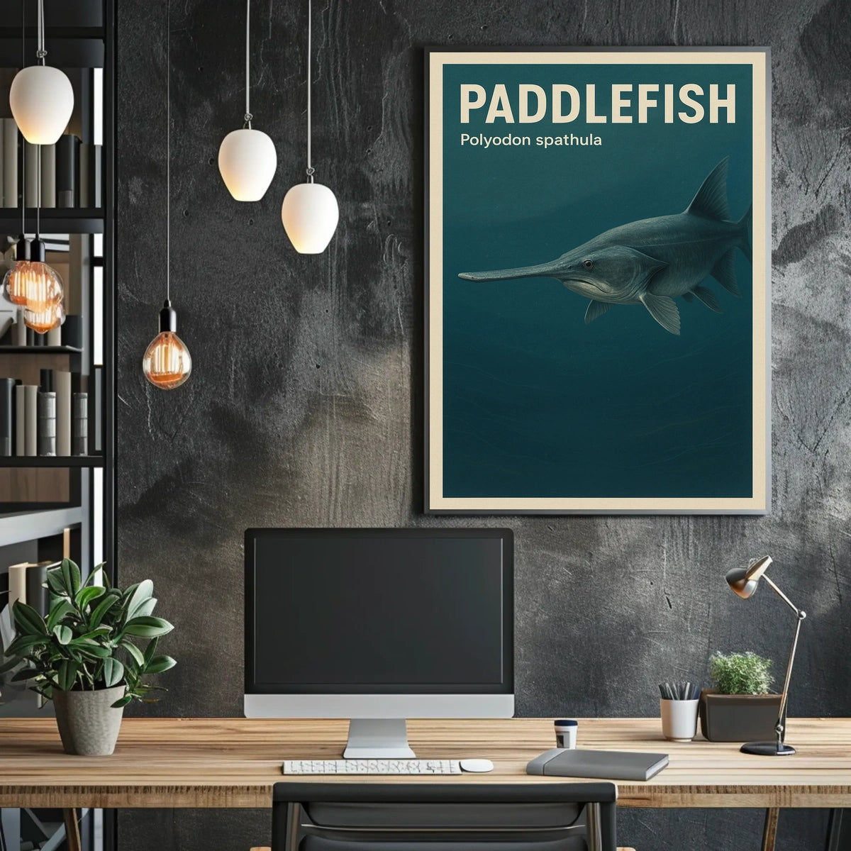 Paddlefish Polyodon spathula Poster