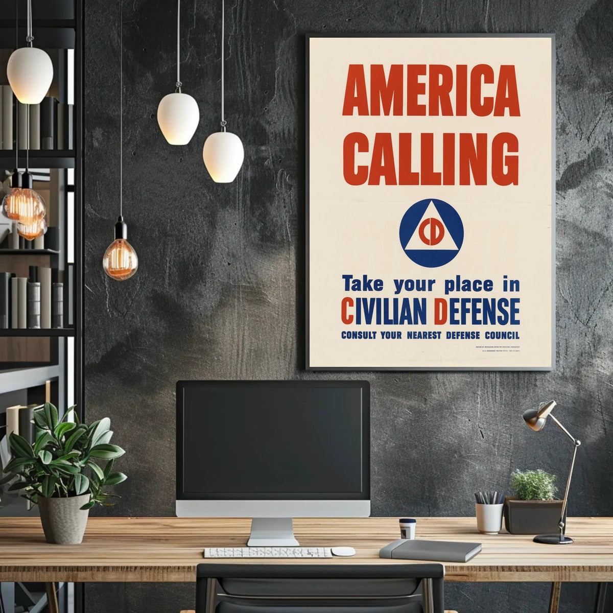 America Calling: Civilian Defense WWII Propaganda Poster