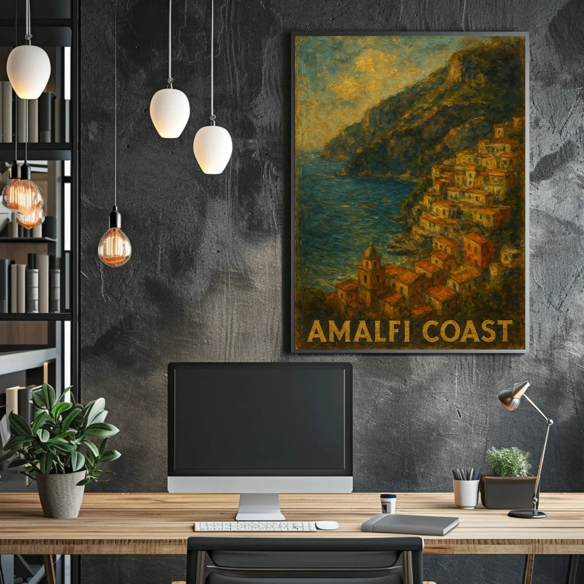 Amalfi Coast Poster Wall Art Print for Coastal Decor