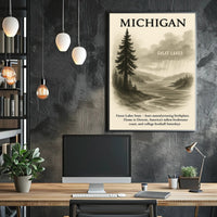 Michigan The Great Lakes State Poster PosterGoat