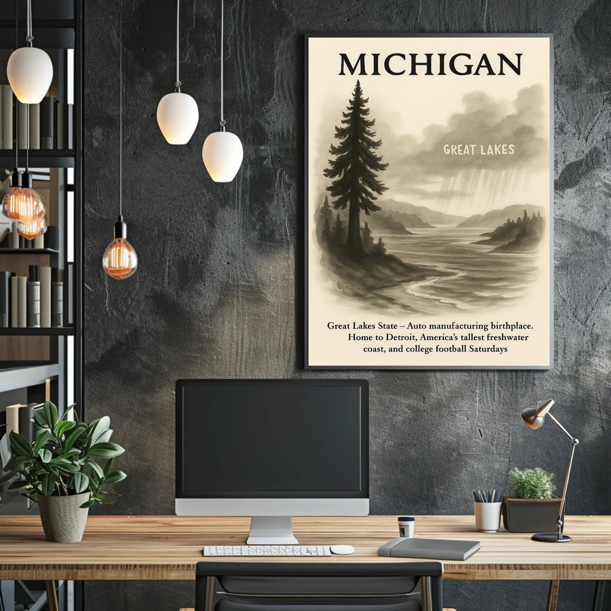 Michigan The Great Lakes State Poster PosterGoat