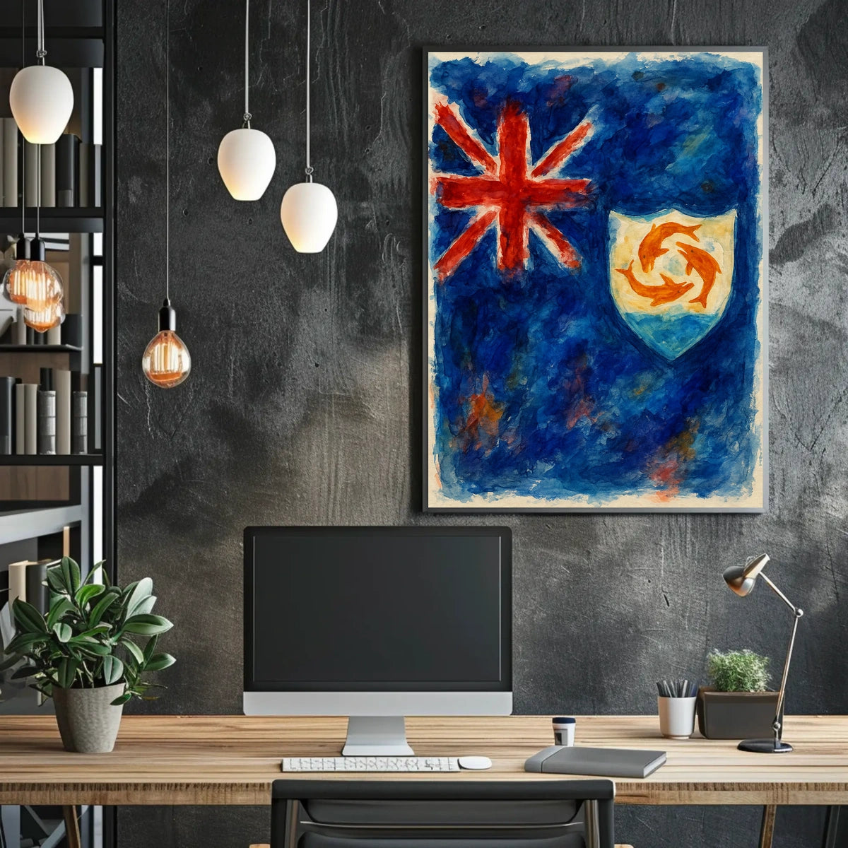 Anguilla Flag Art Poster
