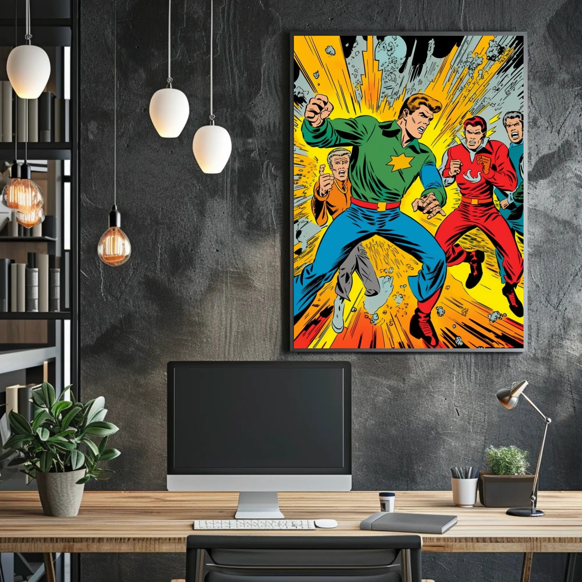 Dynamic Heroes in Action Poster