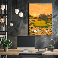 Serene Golf Course Sunset Artistic Sports Poster