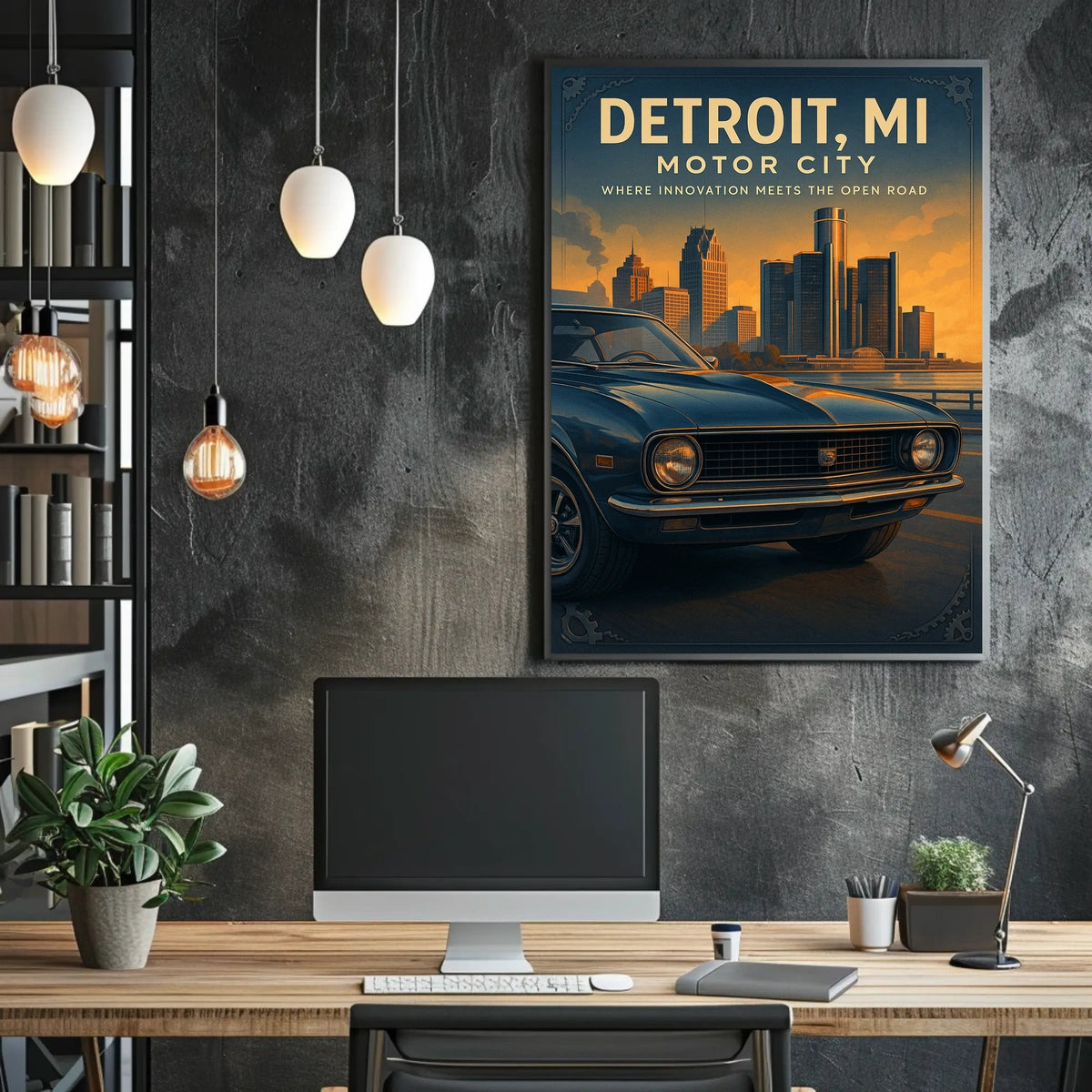 Detroit, Mi Motor City Poster