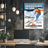 Vintage Snoqualmie Ski Bowl Adventure Travel Poster PosterGoat