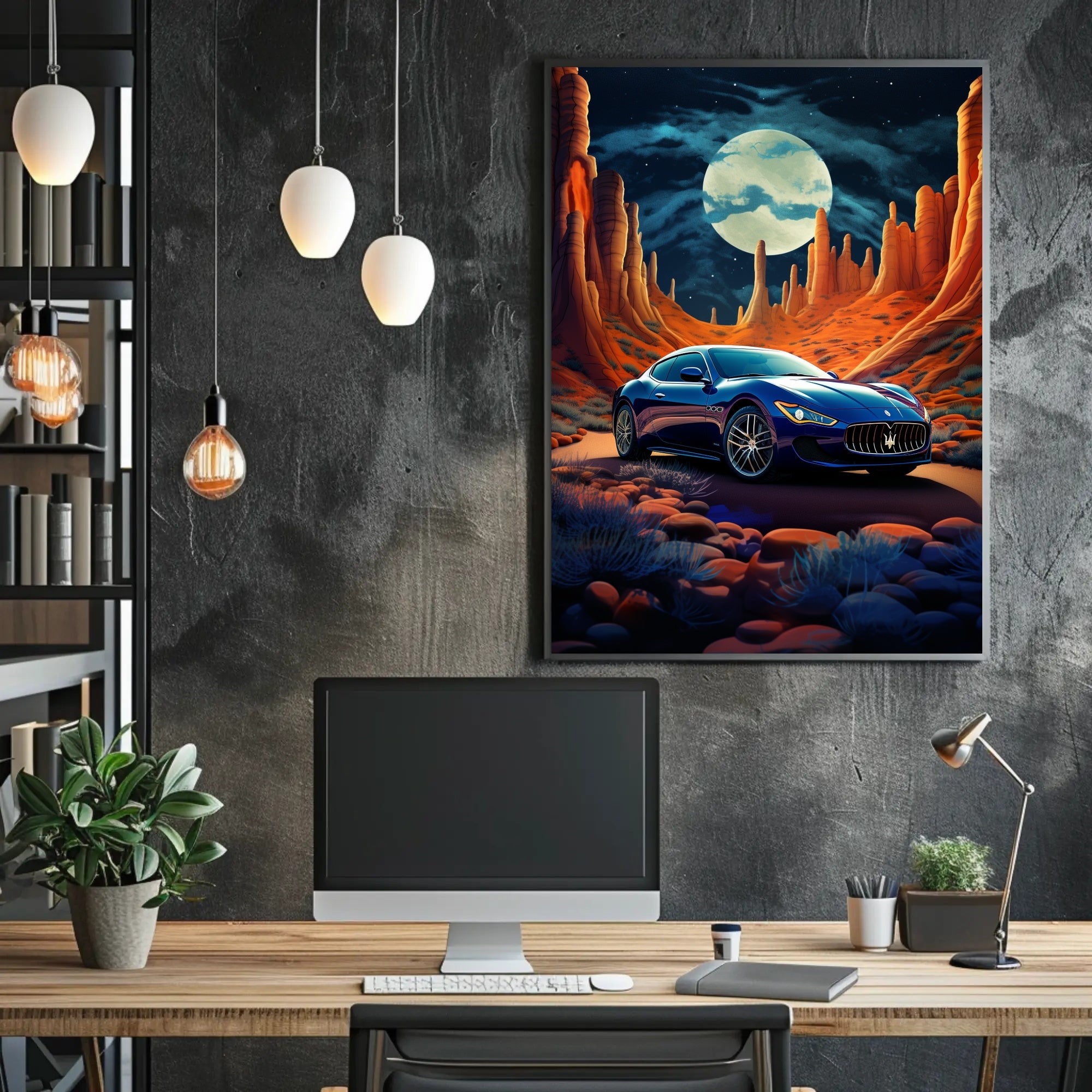 Desert Moon Drive Poster PosterGoat