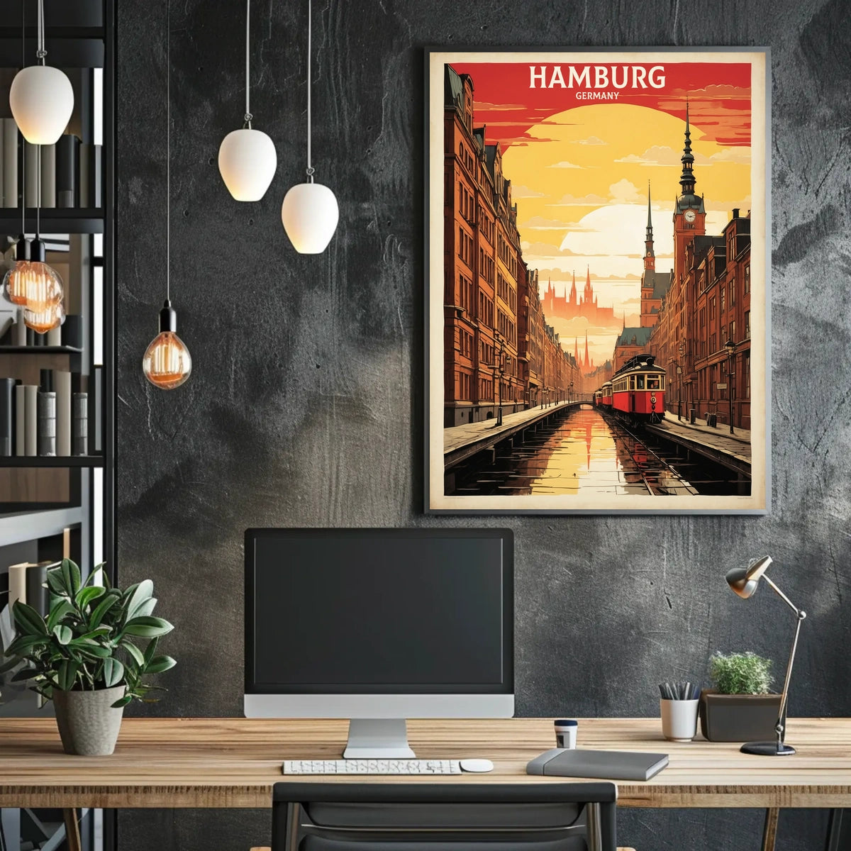 Hamburg A Cityscape Illustration Poster