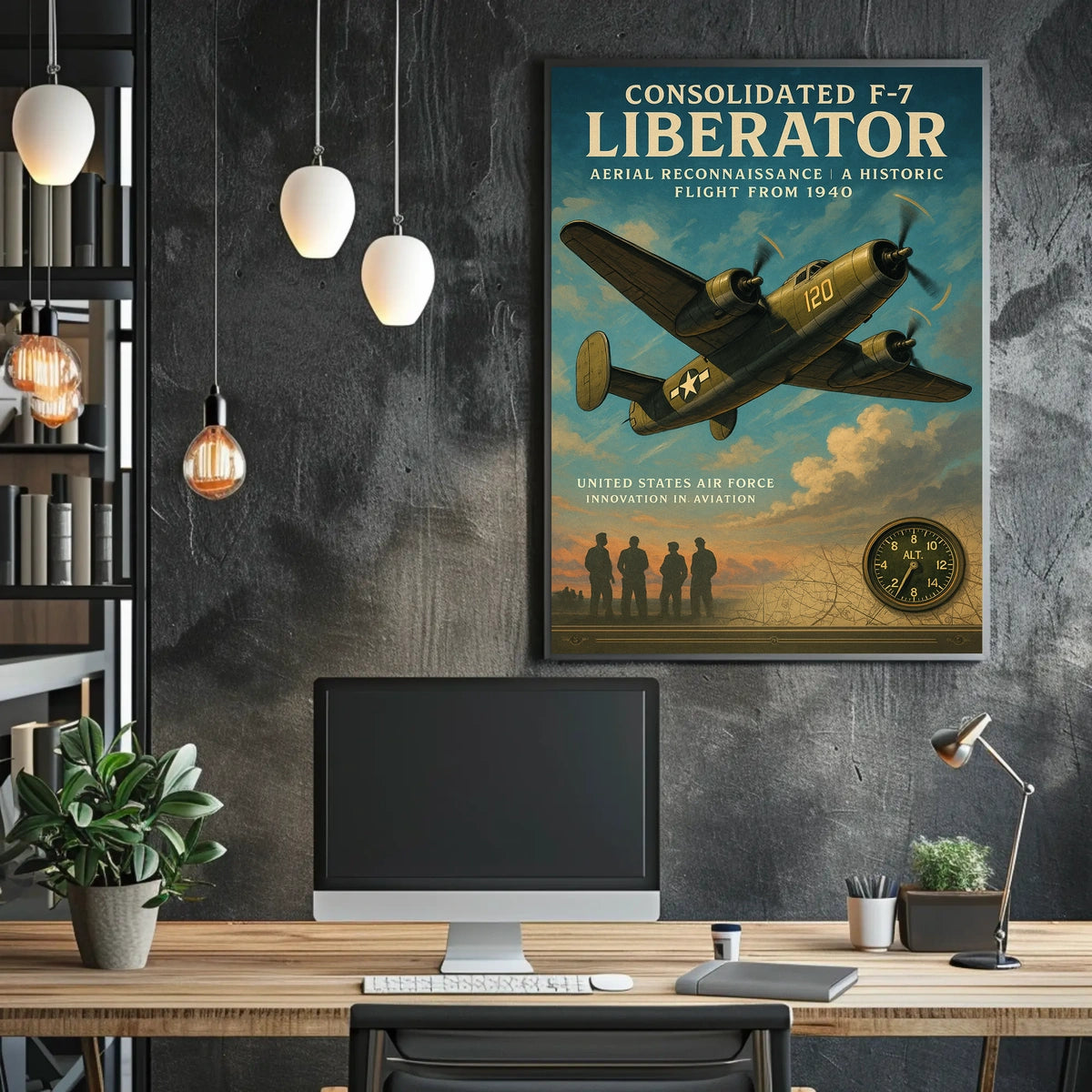 Consolidated F-7 Liberator Vintage Aviation Poster
