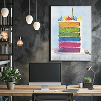 Rainbow Celebration Cake Poster