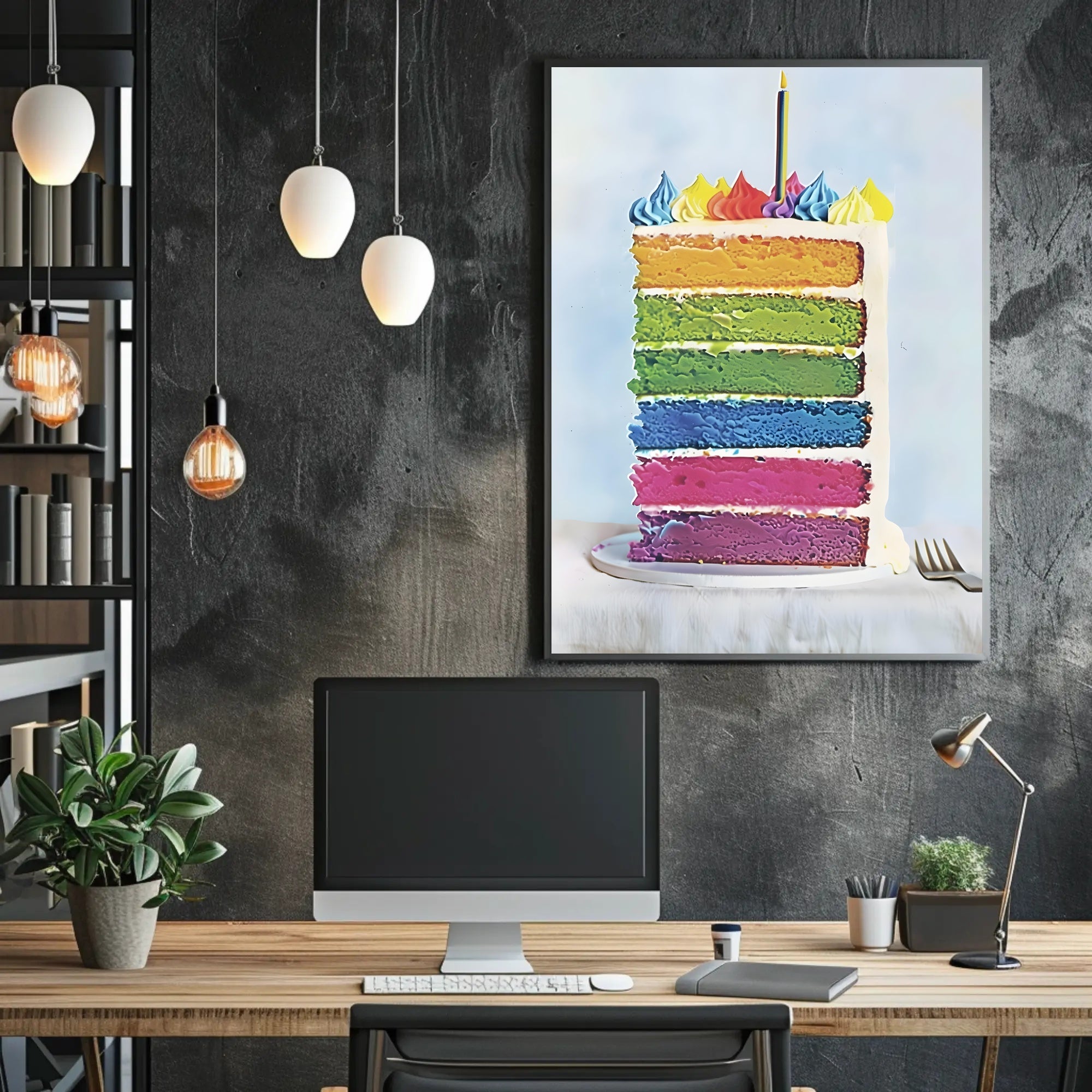 Rainbow Celebration Cake Poster