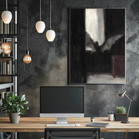 Dark Bat Window: Eerie Gothic Artistic Poster PosterGoat