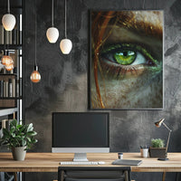 Vivid Green Eye Photorealistic Art Poster Print PosterGoat