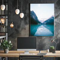 Serene Mountain Reflection Photorealistic Nature Poster