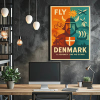 Denmark Travel Adventure Vintage Danish Exploration Travel Poster PosterGoat