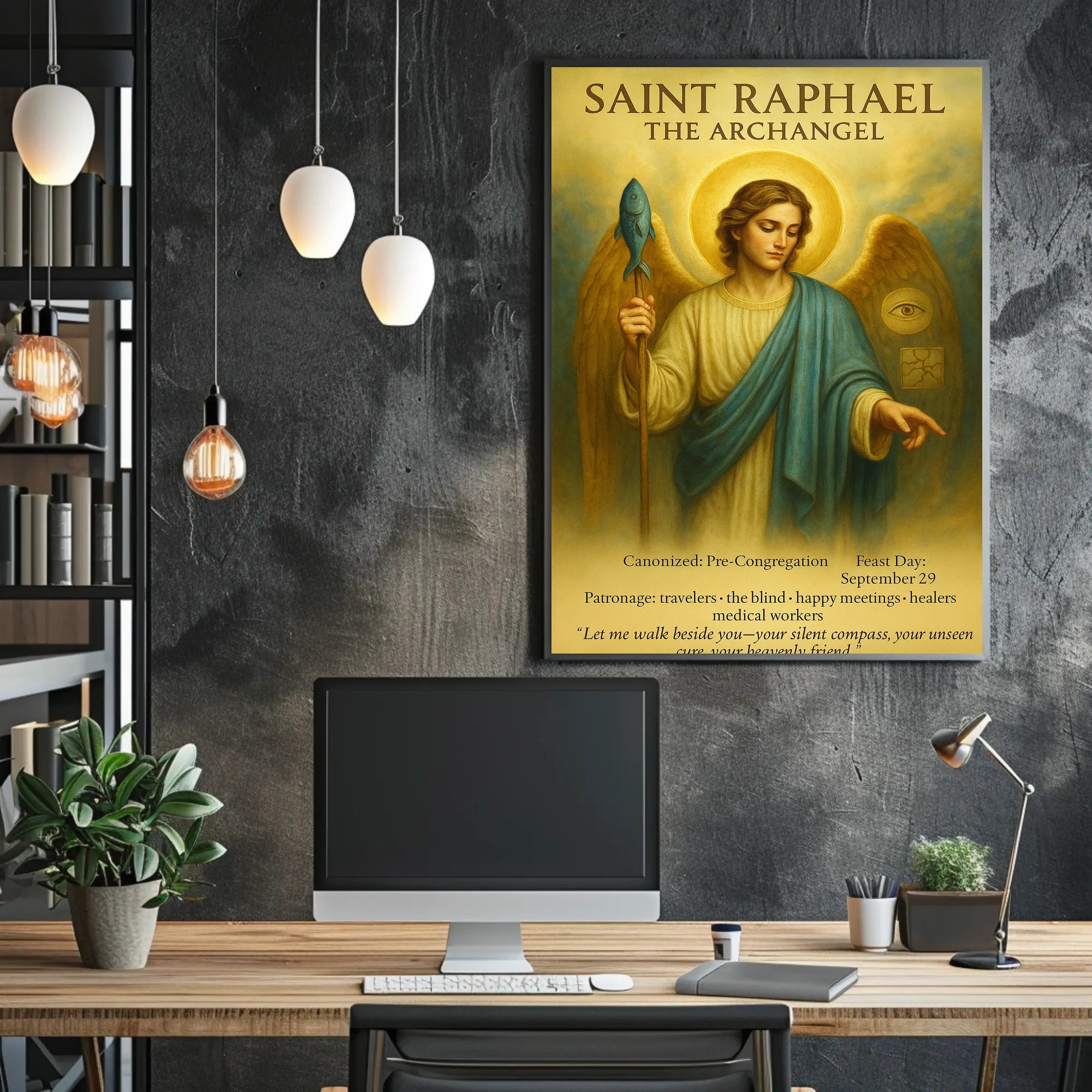 Saint Raphael Archangel Poster: Spiritual Guidance and Support Fantasy