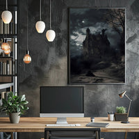 Haunted Castle in Moonlight Fantasy or Mythology Poster PosterGoat