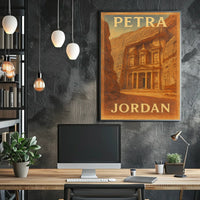 Petra Jordan Vintage Travel Poster