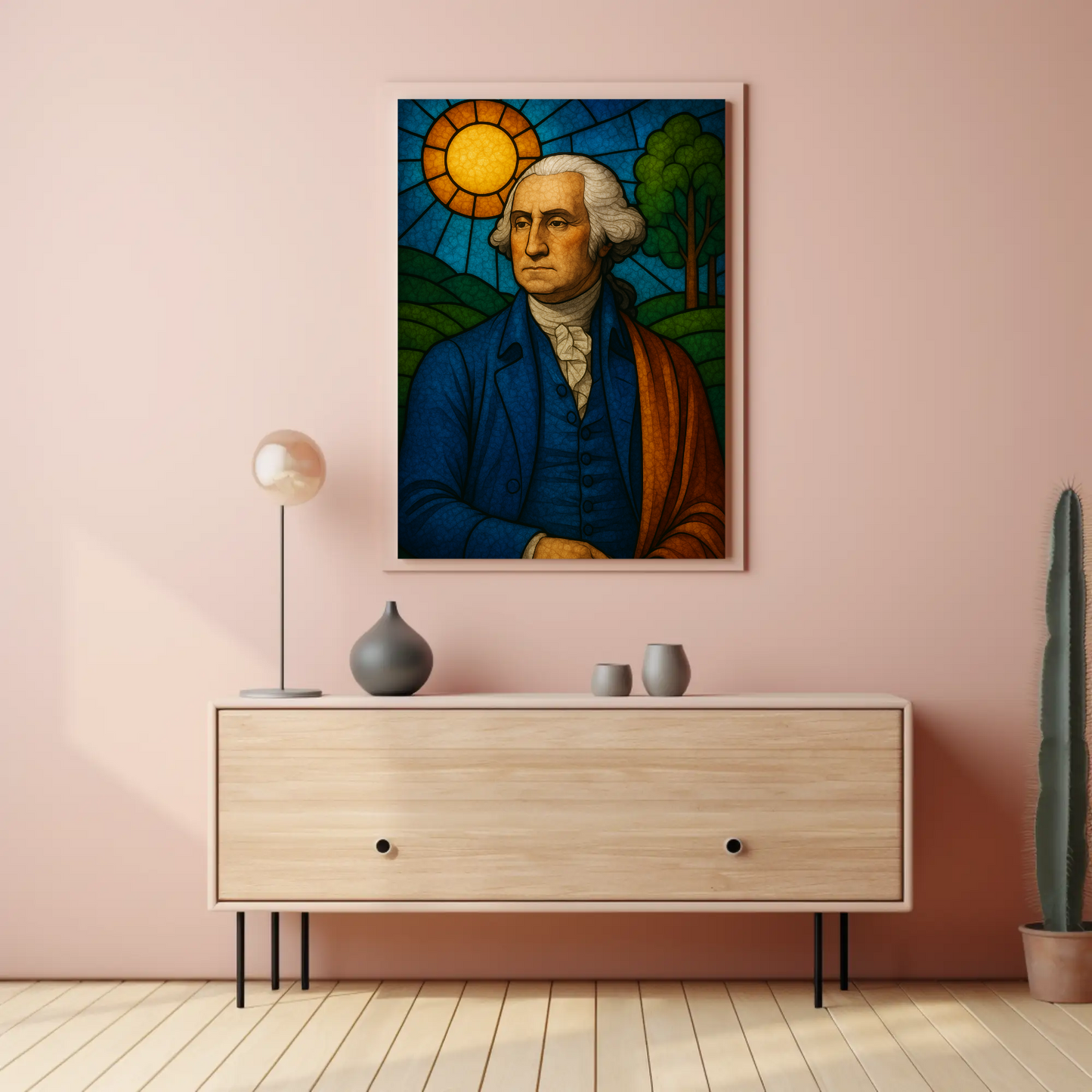 George Washington Stained Glass Tribute Poster