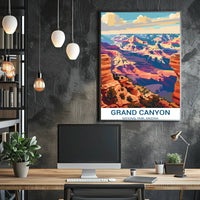 Grand Canyon Majesty in Vibrant Tones National Park Poster