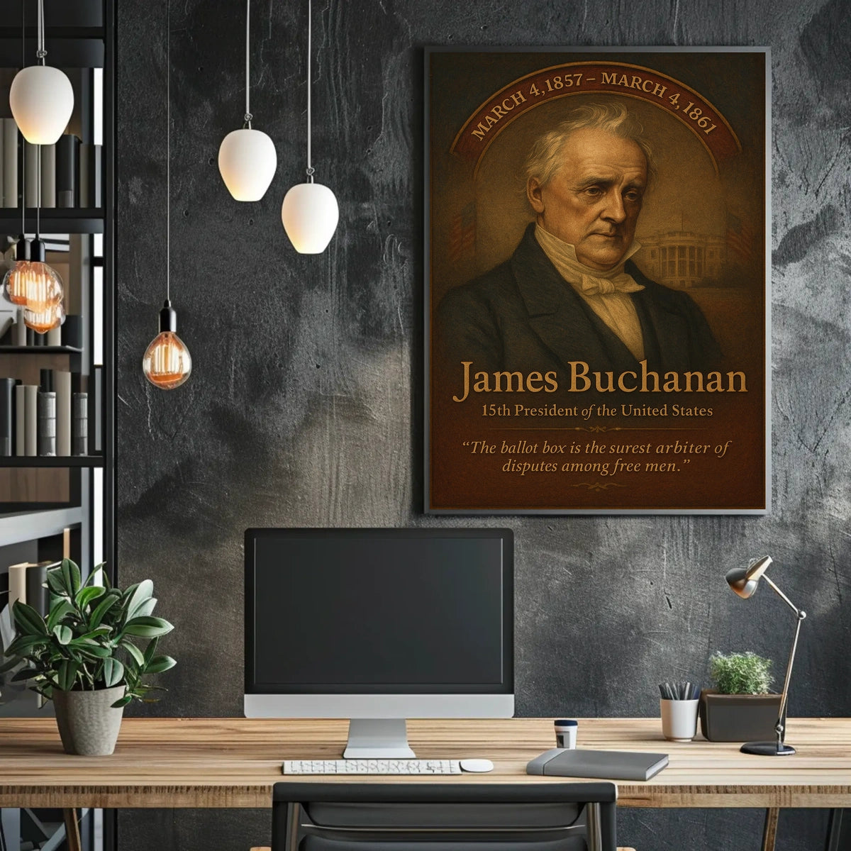 James Buchanan Vintage Presidential Portrait Poster