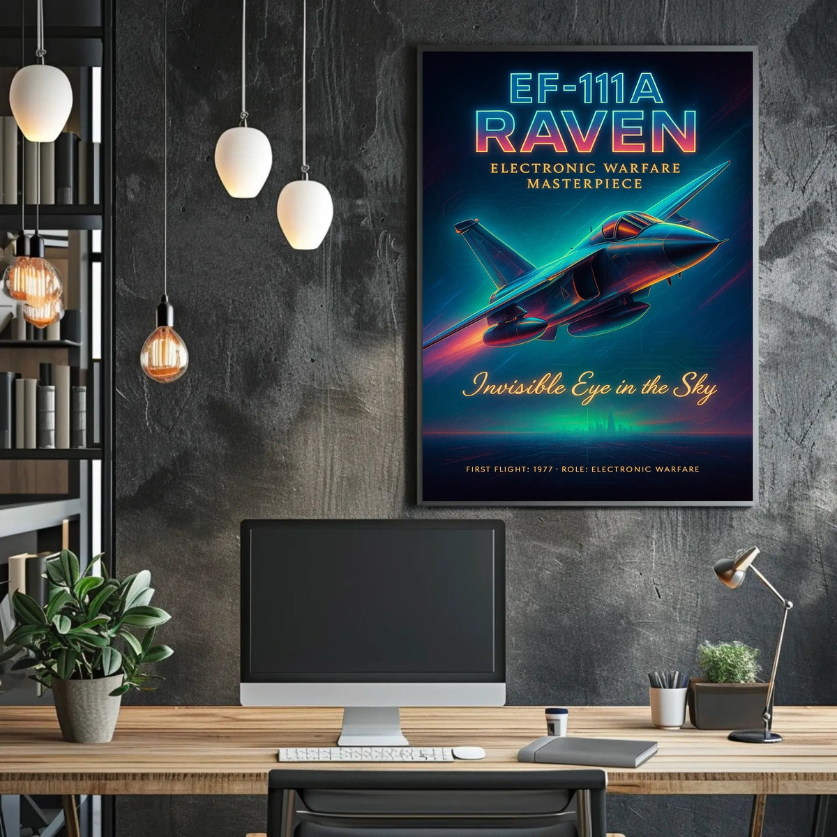 EF-111A Raven Retro-Futuristic Military Aviation Poster