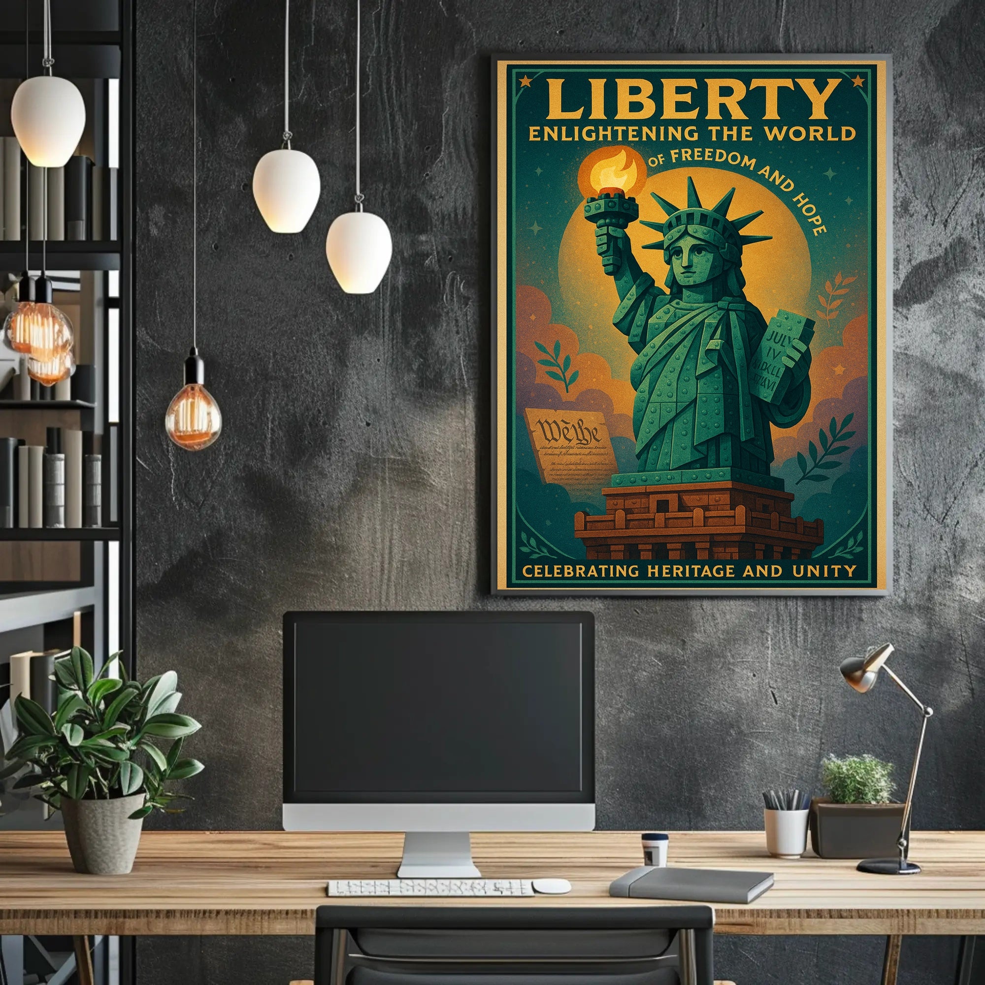 Statue of Liberty Vintage Inspirational Cultural or Heritage Poster