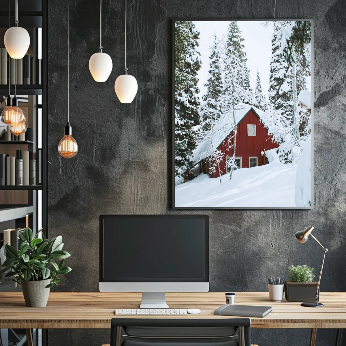Winter Wonderland Cabin Poster