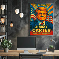Jimmy Carter 39th President of the United States Colorful Comic Book Style Poster