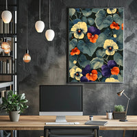 Vibrant Floral Elegance: Modern Botanical Artistic Poster