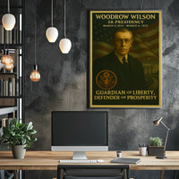 Woodrow Wilson Artistic Presidential Portrait Poster