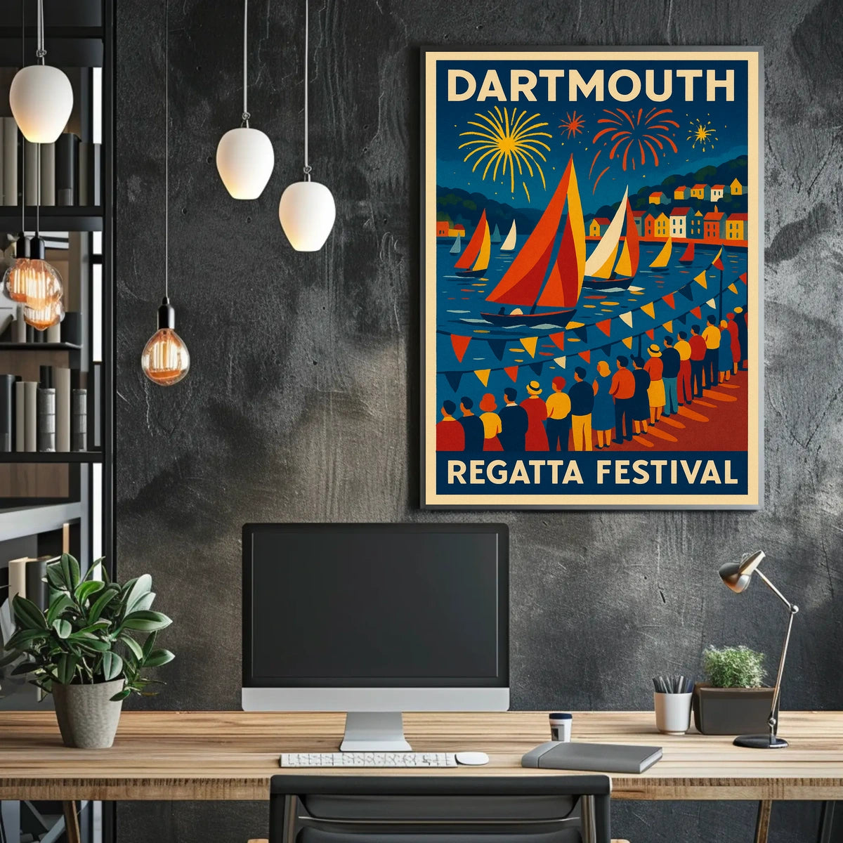 Dartmouth Regatta Festival Fireworks & Sails Travel Poster