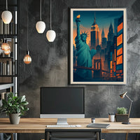 New York City Skyline Poster City of Dreams Office Decor