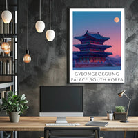 Gyeongbokgung Palace under Full Moon Cultural Poster