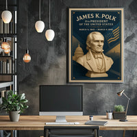 James K. Polk Bust Presidential History Poster