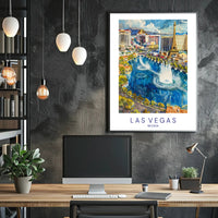 Las Vegas Cityscape Watercolor Illustration Travel Poster PosterGoat